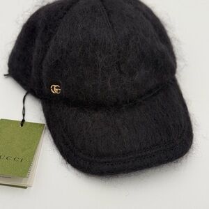 Gucci Black Mohair Hat. Size 56 cm, Small. NWT